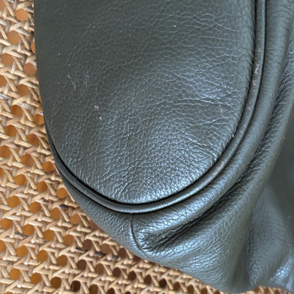 Stylish Olive Leather Shoulder Bag - Picture 7 of 9